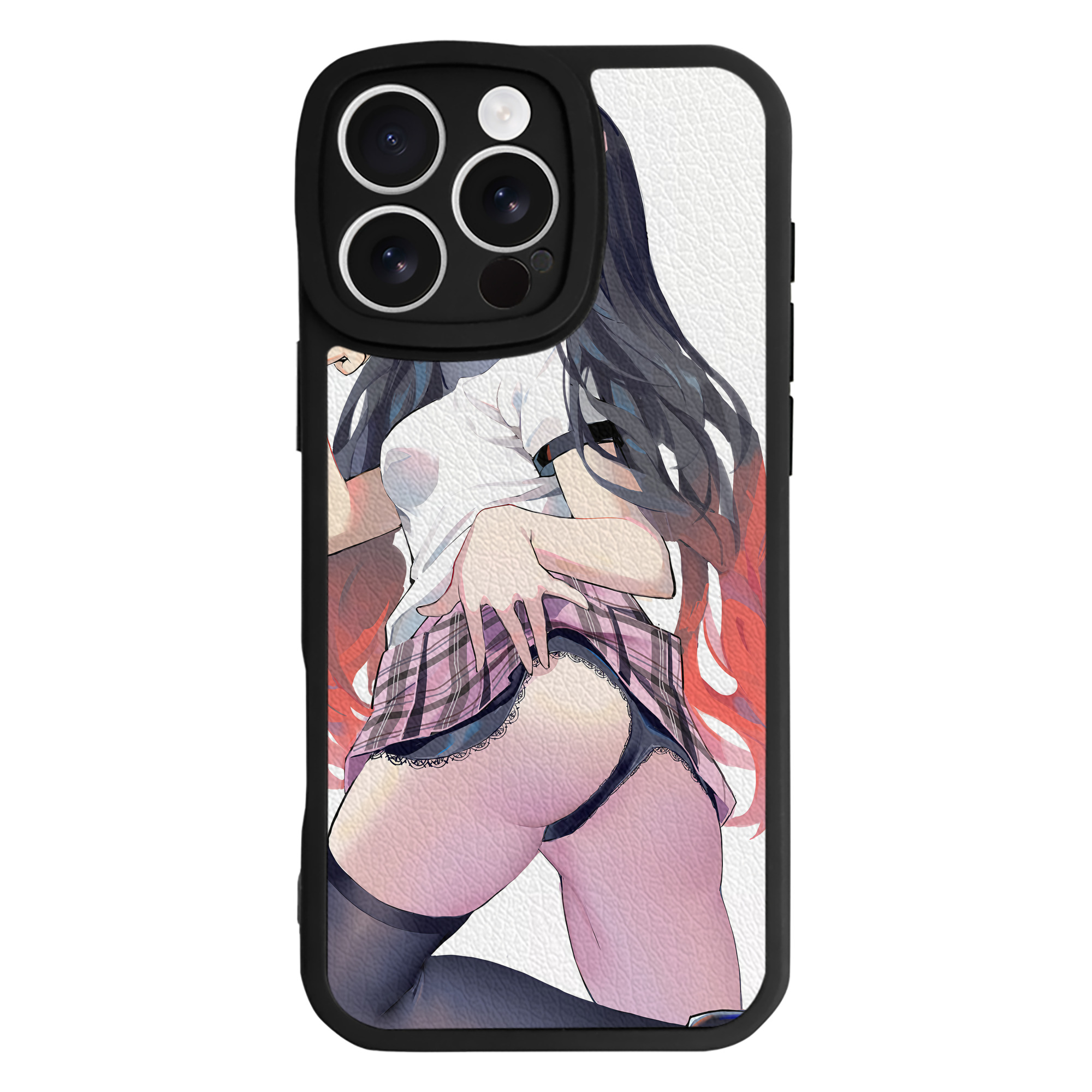（画像用） 鬼滅の刃（きめつのやいば）竈門 禰󠄀豆子／かまど ねずこ Kamado Nezuko 【iPhone 16シリーズ対応】シリコンスマホケース（レザー調） 材質：シリコン